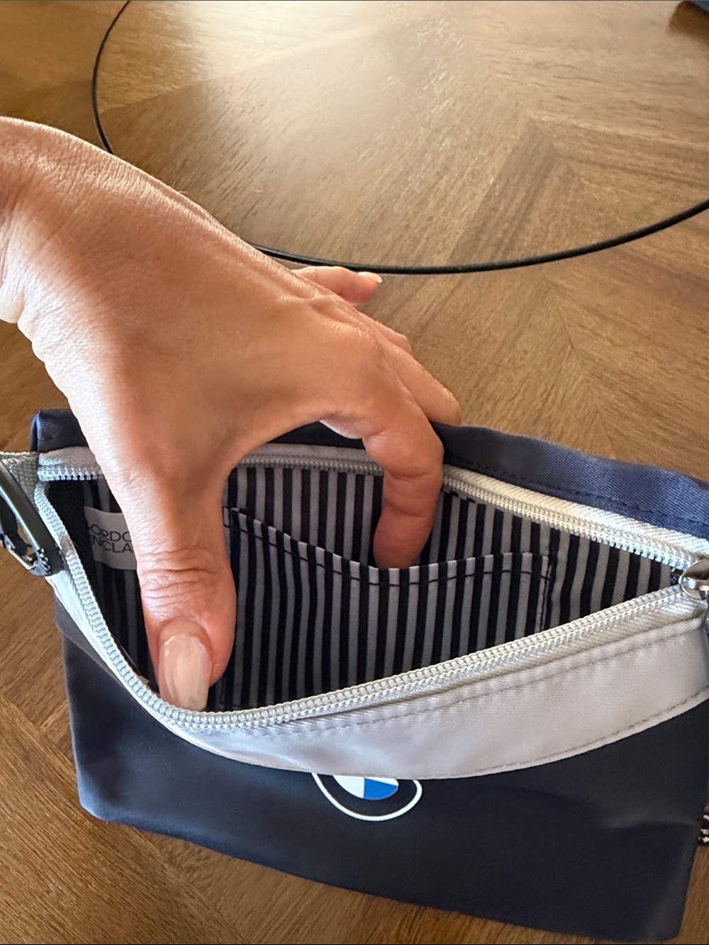 BMW Navy and Light Gray Men’s Belt Bag - Picture 5 of 5
